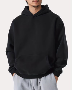 Men's Olive Green Hooded Sweatshirt Oversized Fit Cotton Fleece Casual Autumn Wear - Product Image 5