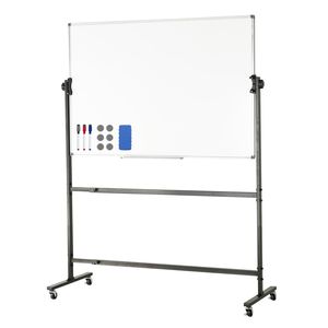 Lavagna Magnetica Mobile a Doppia Faccia 48x32 Pollici, Girevole a 360 Gradi, Altezza Regolabile, Lavagna Cancellabile a Secco - Product Image 1