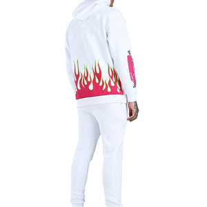 New Latest Simple Design Winter Season Solid Pattern <b>Sets</b> <b>Men</b> Printed Pullover Hooded Jogger Tracksuit <b>Set</b> - Product Image 2