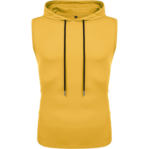 Vêtements de sport pour hommes, sweats à capuche sans manches, respirants, décontractés, sportswear, séchage rapide, matière douce et flexible, avec détails perlés - Product Image 1