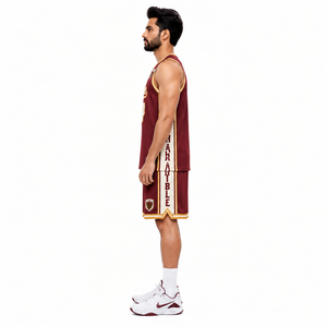 90s <b>Retro</b> Custom Men's <b>Basketball</b> <b>Jersey</b> Set 100% Polyester Mesh Throwback Uniform with Chenille Applique - Product Image 3