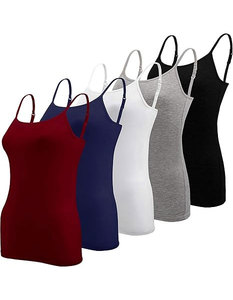 Women Solid Color Knitted Tank Tops Breathable Sleeveless Casual O-Neck Strapless Tops in Red <b>Navy</b> White Gray Black - Product Image 1