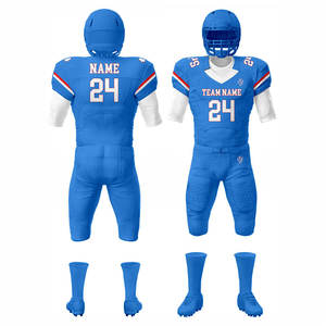 Uniforme de Fútbol Americano OEM ODM de Alta Calidad, Ligero, 100% Poliéster, Color Azul, Mangas Cortas, Camisetas Deportivas para Hombre - Product Image 2