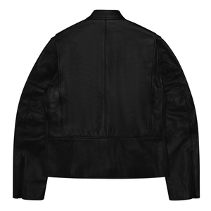 Men’s Black <b>Suede</b> <b>Leather</b> <b>Jacket</b> for Men Shirt Collar Zip Front Slim Fit Casual Premium Custom Fashion Winter Outerwear Clothing - Product Image 1