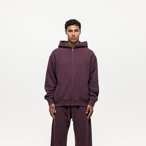 Men's Solid Color Hooded Tracksuit Full Length Loose Fit Casual Sweatshirt And <b>Pants</b> Set Autumn Wear 100% Cotton Breathable - Product Image 3