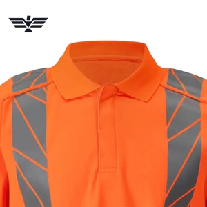 Custom Hi Vis Reflective Safety <b>Polo</b> Shirt with Segmented Reflective Tape Polyester Plus Size High Visibility Workwear - Product Image 2