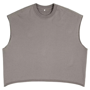 Ibex vente en gros personnalisé hommes noir sans manches col rond débardeur couleur unie tricoté décontracté Fit Muscle chemises pour hommes - Product Image 5