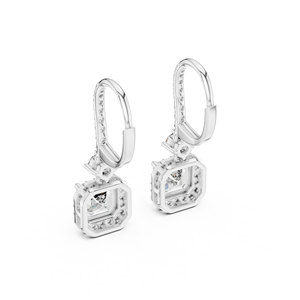 Pendientes de Lujo de Plata Vintage con Corte Asscher y Halo de Diamantes Certificados por IGI, Joyería Fina para Hombre, Regalo para Boda, Compromiso o Fiesta - Product Image 3