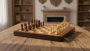 Échiquier et décoration d'échecs au design ouvert pour la maison, le bureau, cadeau de style de vie et boîte de collection décorative avec pièces d'échecs - Product Image 6