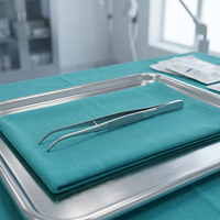 Pinces à pansements courbées à dents crantées pour la chirurgie générale, instrument chirurgical manuel certifié CE de classe I