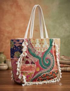 Bolso Tote Bordado, Bolso de Hombro Acolchado, Bolso Tipo Tote con Asas de Borlas para Compras Diarias y Viajes - Product Image 6