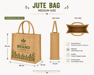 Bolsa de Compras de Yute Natural con Impresión Personalizada, Bolsa Ecológica Reutilizable, Bolsa de Regalo Promocional de Tamaño Mediano, Venta al Por Mayor - Product Image 2