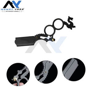 Rasoir droit professionnel pour hommes, manche anneau droit pour rasage à l'huile, double prise pour les doigts, sans lame, noir - Product Image 5