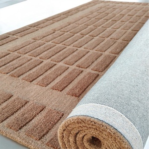 พรมดูร์รีทำมือจากขนสัตว์  ฐานยางลาเท็กซ์  ทอแบบแบน  ลายเรขาคณิต  ขนสั้น  พรมปูพื้นสไตล์โมเดิร์น  สีเบจธรรมชาติ  สำหรับห้องนั่งเล่น - Product Image 1