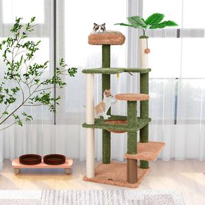 Albero per Gatti a Più Livelli con Tiragraffi e Cuccia Giocattolo in Corda e Peluche - Product Image 4