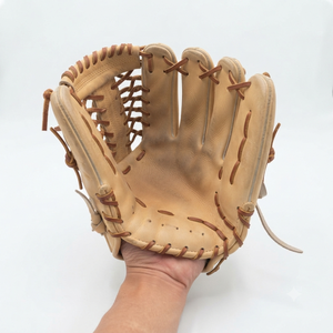 Leather Baseball Glove H-Web Right-Handed Full Finger Adjustable Wrist <b>Strap</b> Outfield Adult Hook And Loop Closure Non-Slip - Product Image 5
