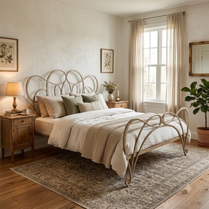 Base de Cama Ajustable de Hierro Forjado Estilo Victoriano Hecha a Mano, 160x200cm, Mueble de Dormitorio de Metal de Lujo, Color Negro Antiguo, para Hotel u Hogar - Product Image 3