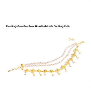 Fine Body Chain One Gram Gold Polish Ear Chains with Pearls - Product Image 2