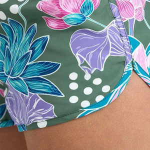 Pantalones cortos deportivos florales verdes para mujer, cintura elástica, para gimnasio, correr, ropa deportiva de verano - Product Image 4