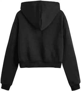 เสื้อฮู้ดครอปท็อปผู้หญิงสำหรับฤดูหนาว ผ้าฟลีซเนื้อนุ่ม แขนยาว สวมใส่สบาย สไตล์สตรีทแวร์ ผ้าฝ้าย 100% ไม่ยับง่าย - Product Image 2