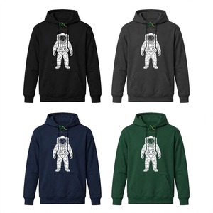 Sudadera con Capucha Unisex NEXTEX con Estampado de Astronauta, Blanca, Geométrica, de Poliéster, con Bolsillo Canguro y Cordón Ajustable - Product Image 6