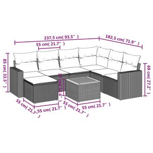 Black Garden <b>Sofa</b> <b>Set</b> With Cushions UV Resistant PE Rattan Outdoor Furniture Contemporary Design Waterproof Garden Use - Product Image 3