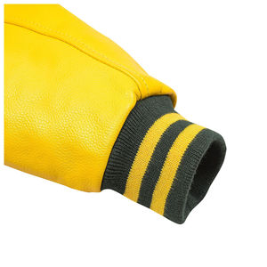 Veste de baseball unisexe de style universitaire pour lycée, en mélange de laine de qualité supérieure et manches en cuir véritable - Product Image 5