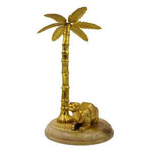 Jaffs Exports Golden Palm Tree Turtle Figurine Aluminium Eco-Friendly Durable Modern Design Tabletop Decor Bohemian Sculpture - Product Image 5