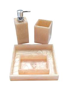 Ensemble de salle de bain en résine époxy blanche de qualité supérieure, 4 pièces, pour la maison, distributeur de savon, porte-brosse à dents, ensemble de vanité à prix abordable - Product Image 2