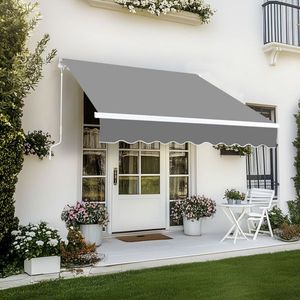Tende da Sole a Cassonetto Retrattili in Lega di Alluminio Grigio 198x259x150cm, Estensibili 4M con Rivestimento PC, Illuminazione a LED e Protezione Antipioggia - Product Image 4