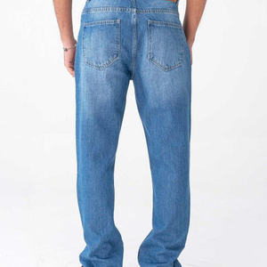 Customizable Mens Vintage Winter Street style Straight Baggy Jeans Light Washed Casual Denim <b>Pant</b> with Faded Men's <b>Pants</b> Washed - Product Image 2