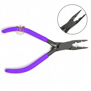 Alicates para extensiones de cabello con 2 orificios para microanillos y nanoperlas, herramienta para rizar y quitar, mango antideslizante, ligero - Product Image 1