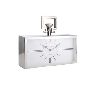 Luxury Silver Metal Table <b>Clock</b> Modern Decorative <b>Desk</b> <b>Clock</b> for Home Office Hotel Living Room Elegant Mantel <b>Clock</b> Home Decor - Product Image 3
