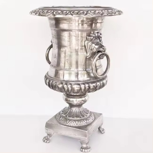 Best Shape Shiny Silver Colored Luxury Brass Flower Vase for Home and Wedding Tabletop Decorative Metal Flower Vases - Product Image 1
