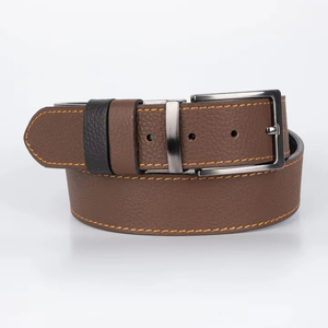 Cinturón Reversible de Alta Calidad para Hombre, Cuero Genuino OEM de Lujo con Logotipo Personalizado, Hebilla de Calidad, Fabricación en Fábrica, Venta al Por Mayor - Product Image 1