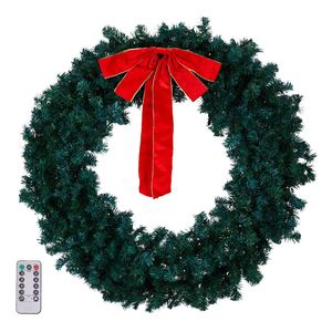 Ghirlanda Natalizia Pre-Illuminata da 46 Pollici, 150 Luci Multicolore Calde, 450 Punte in PVC, Telecomando, Ghirlanda Artificiale con Bacche per Albero di Natale - Product Image 1