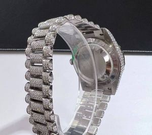 DAZZLING JEWELS Luxury Unisex Moissanite <b>Watch</b> Dial Analog <b>Mechanical</b> Movement 3BAR Water Resistant Stainless Steel Band - Product Image 4