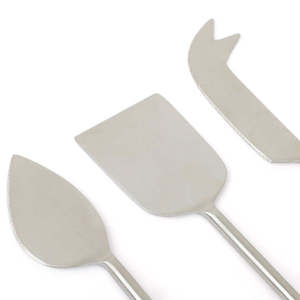 Juego de cuchillos para queso de acero inoxidable plateado con mango esférico para uso en restaurantes y cocinas - Product Image 3