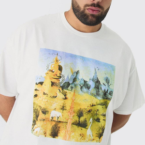 T-shirt pour homme personnalisé avec impression numérique 3D, coton biologique de haute qualité, épaules tombantes, tissu tricoté lourd 100% - Product Image 5