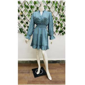 เดรสแม็กซี่อินเดียคอวีทรงเข้ารูปผ้าเครปพิมพ์ลายดิจิทัลสำหรับงานปาร์ตี้และใส่ลำลอง จำนวนมาก ราคาดีที่สุด - Product Image 1