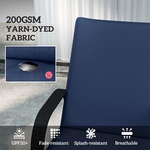 Set di 2 Cuscini Pieghevoli per Chaise Longue Blu Navy UPF50+ 200gsm, 193x58cm, Cuscini da Esterno per Chaise Longue - Product Image 4