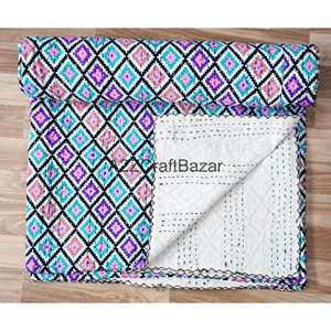 Colcha Kantha Vintage Hecha a Mano - Colcha Kantha Guadari India al por Mayor - Colchas Kantha 100% Algodón - Product Image 3