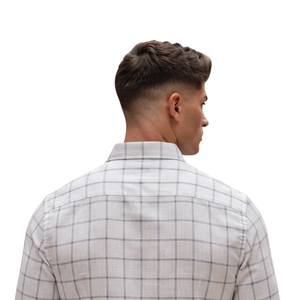 Chemise en flanelle à carreaux gris et blanc pour homme, manches longues, boutonnée, décontractée, tissu brossé doux, streetwear quotidien - Product Image 3