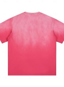 เสื้อยืดสไตล์วินเทจสำหรับทุกเพศ ผ้าคอตตอนหนา ดีไซน์ฟอกสีแบบแอซิดวอช - Product Image 2