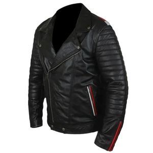 <b>Men</b> Ranch Style Genuine Leather <b>Jacket</b> Soft Durable Zip Front Casual Outdoor Winter Breathable Quick Dry Regular Fit Leather - Product Image 1