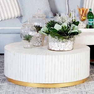 ILAHI's Bone Inlay <b>Table</b> Modern Design Agate Detailing <b>Storage</b> Portable Home Furniture - Product Image 4