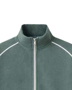 Conjunto Deportivo Personalizado para Hombre en Verde Azulado, Chaqueta con Cierre Completo y Pantalones Deportivos con Detalle de Raya Blanca, Ropa Deportiva Casual, OEM Personalizado - Product Image 2