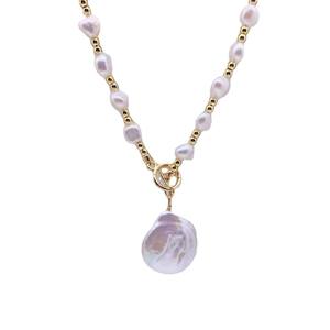 Collier de perles irrégulières de luxe léger de style baroque européen américain 7-8 pour un cadeau d'anniversaire ou de la Saint-Valentin pour femmes - Product Image 5