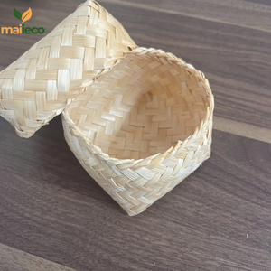 ตะกร้าไม้ไผ่ธรรมชาติขนาดเล็กกล่องใส่ของขวัญสไตล์วินเทจปรับแต่งได้ - Product Image 5