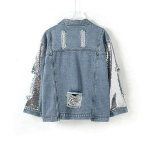 Women Cropped Jean Jacket Streetwear Fashion Casual Denim Outerwear Custom Logo For Modern Daily Style - Product Image 2